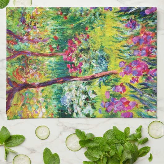 De Iris Garden in Giverny door Claude Monet Theedoek (Gevouwen)