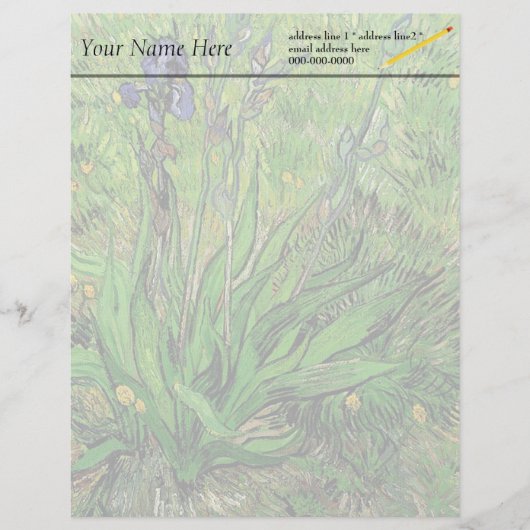 De Iris van Van Gogh Gepersonaliseerd Briefhoofd (Voorkant)