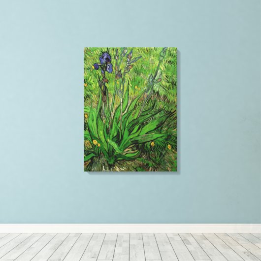 De Iris van Vincent van Gogh Canvas Afdruk (Insitu (Houten vloer))
