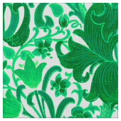 De Iris van William Morris en Lelie, Groene Jade Stof (Close Up)