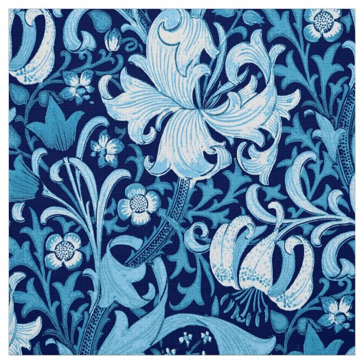De Iris van William Morris en Lelie, het Blauw van Stof (Swatch)