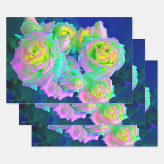 De iriserende parelachtige Rozen Inpakpapier Vel (Set)