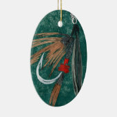 De 'Iron Blue Dun'-wet vliegende kerstversiering Keramisch Ornament (Rechts)