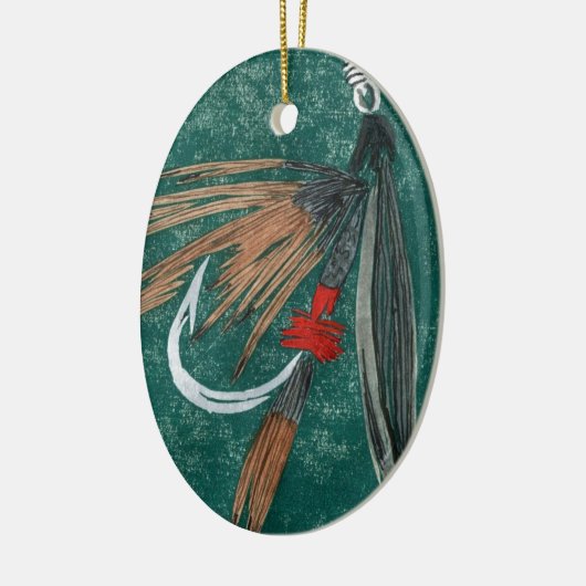 De 'Iron Blue Dun'-wet vliegende kerstversiering Keramisch Ornament (Links)