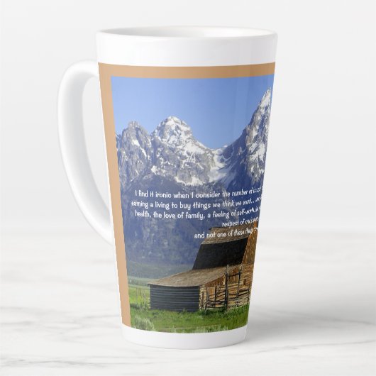 De Irony van het leven Latte Mok (Linkerhoek)