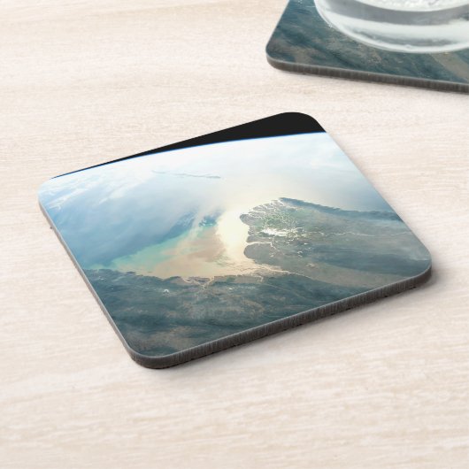 De Irrawaddy-rivierdelta in Birma (Myanmar). Bier Onderzetter (Linkerzijde)