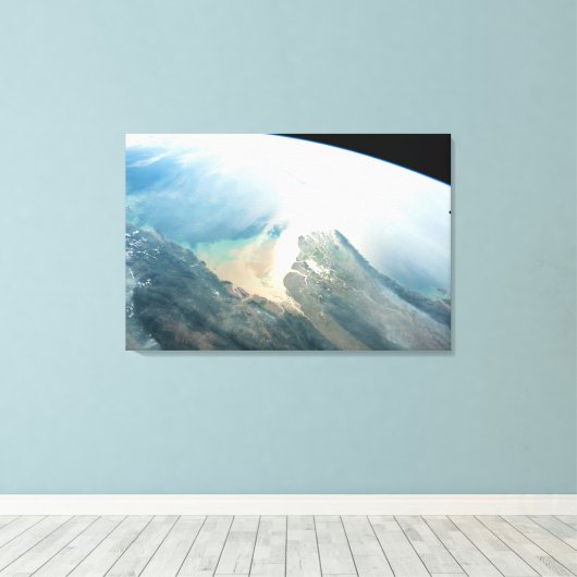 De Irrawaddy-rivierdelta in Birma (Myanmar). Canvas Afdruk (Insitu (Houten vloer))