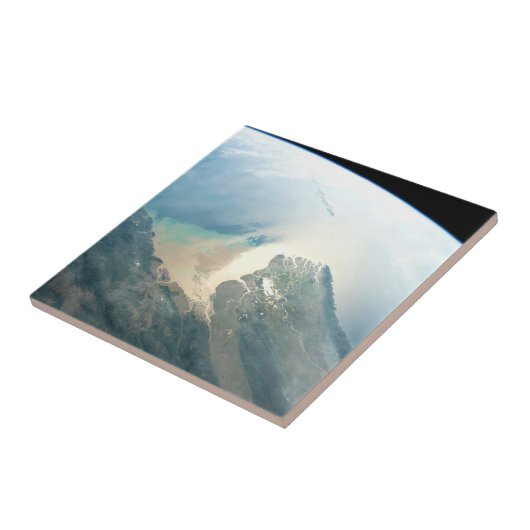 De Irrawaddy-rivierdelta in Birma (Myanmar). Tegeltje (Zijkant)