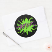 De irritanten splitsen Logo roze/groen Ronde Sticker (Envelop)