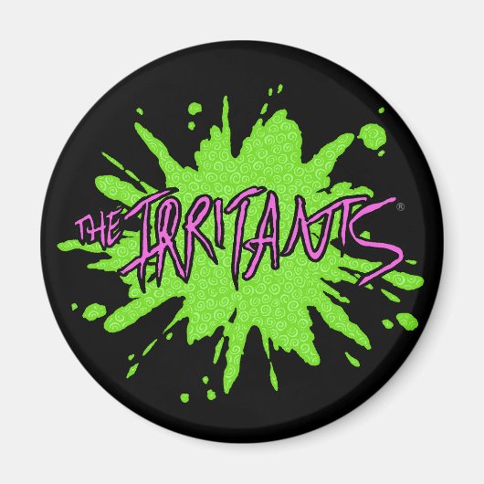 De Irritants Splat Logo - Roze/Groen Magneet (Voorkant)