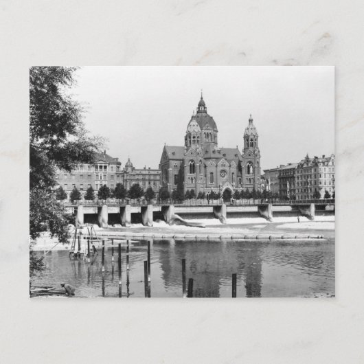 De Isar te München, c.1910 Briefkaart (Voorkant)