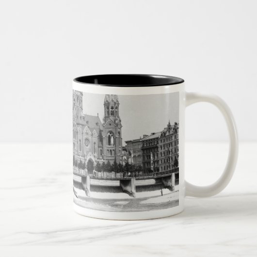 De Isar te München, c.1910 Tweekleurige Koffiemok (Rechts)
