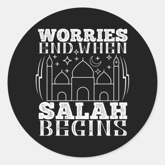 De islam - de ongerustheid eindigt wanneer de sala ronde sticker (Voorkant)