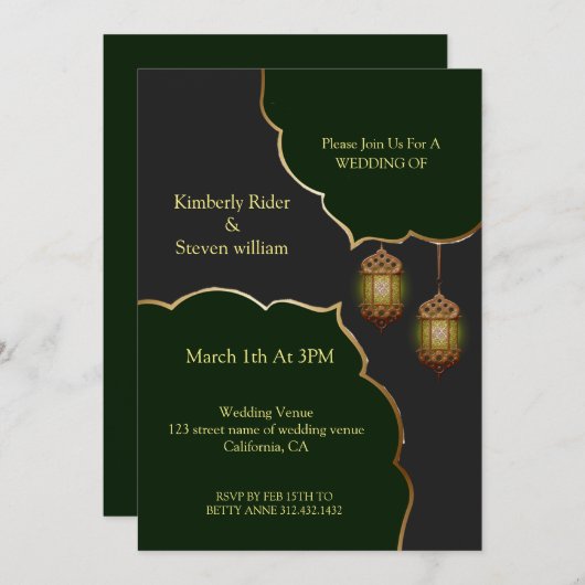 De islamitische bliksemlamp kaart (Voorkant / Achterkant)