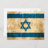 De Israëlische vlag van Scratched and Worn Briefkaart (Voorkant / Achterkant)