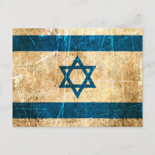 De Israëlische vlag van Scratched and Worn Briefkaart