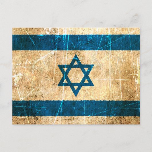 De Israëlische vlag van Scratched and Worn Briefkaart (Voorkant)