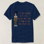 De IT Crowd Dog Poo en Knives Cake T-shirt (Design voorkant)