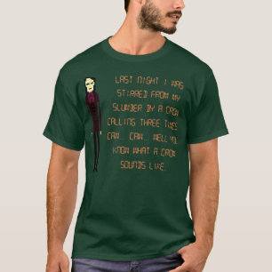De IT kruipt een rij roept drie keer T-shirt