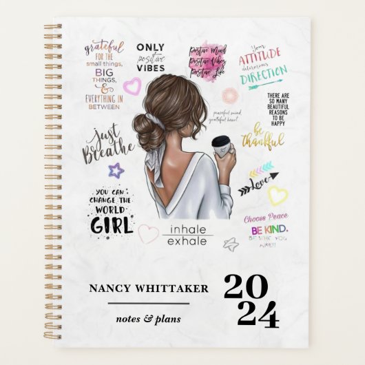 De IT Meisje 2024 Marmeren Planner (Voorkant)