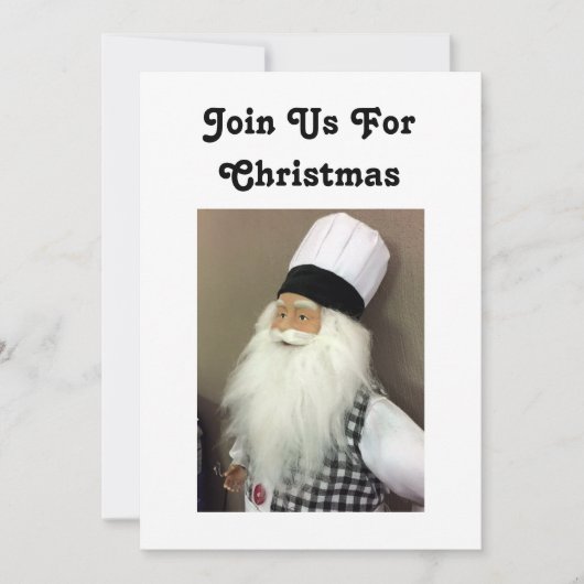 DE ITALAAANSE CHEF=JOIN ONS VOOR CHRISTMAS-INVITAT KAART (Voorkant)