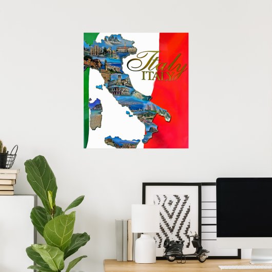 De Italiaanse "Boot" Poster (Thuiskantoor)