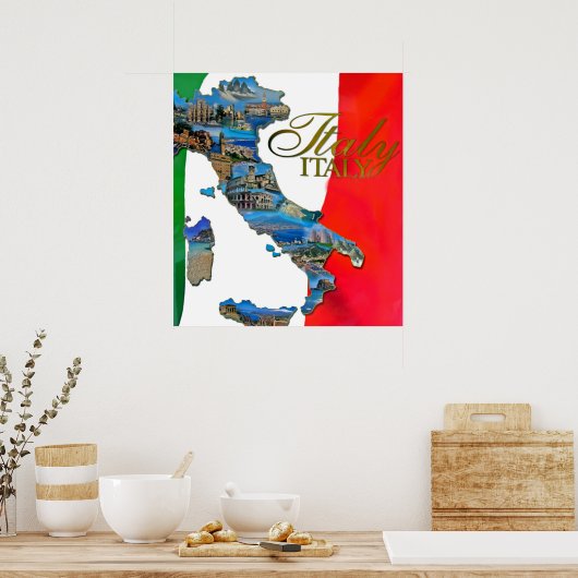 De Italiaanse "Boot" Poster (Keuken)
