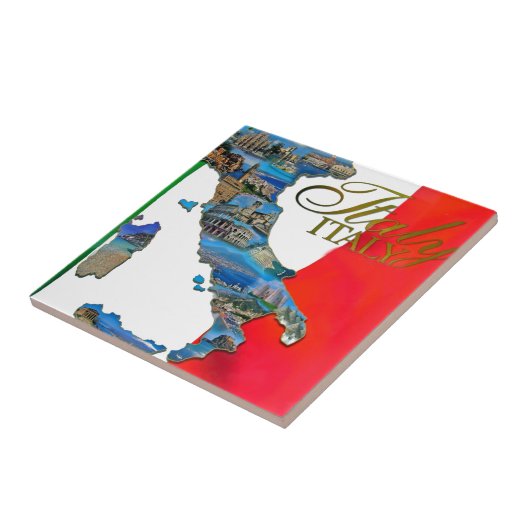 De Italiaanse "Boot" Tegeltje (Zijkant)