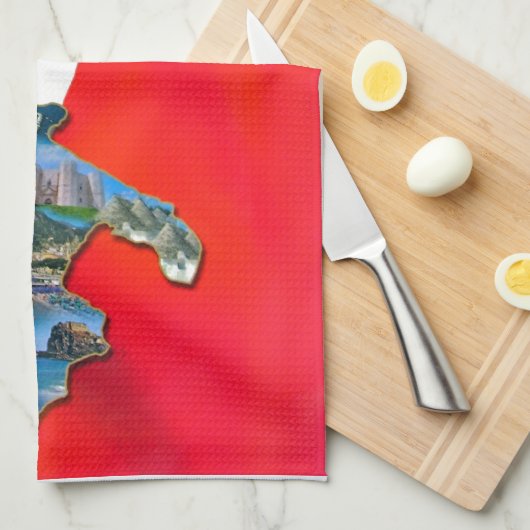 De Italiaanse "Boot" Theedoek (Quarter Fold)