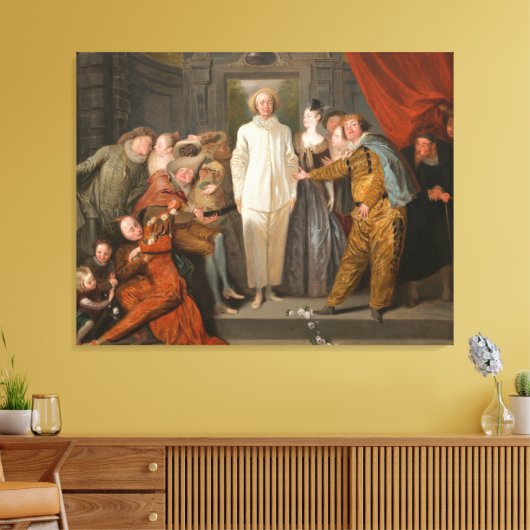 De Italiaanse Comedians Canvas Afdruk (Insitu (Woonkamer))