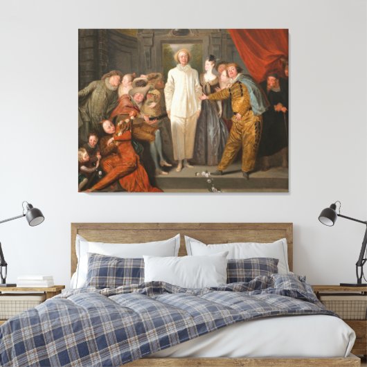 De Italiaanse Comedians Canvas Afdruk (Insitu (Slaapkamer))