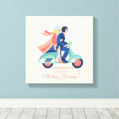 De Italiaanse droom - De witte lotus Canvas Afdruk (Insitu (Houten vloer))