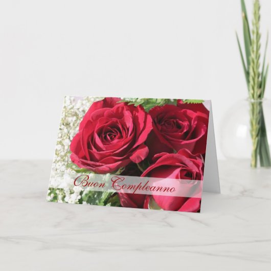 De Italiaanse elegante rode rozen van de Kaart (Voorkant)