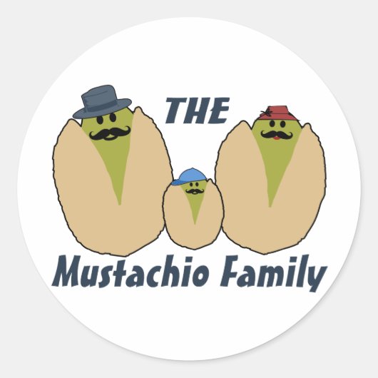 De Italiaanse familie Mustachio Ronde Sticker (Voorkant)
