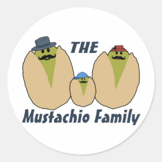 De Italiaanse familie Mustachio Ronde Sticker