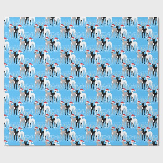 De Italiaanse Greyhounds met kerst in de sneeuwval Cadeaupapier (Vlak)