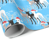 De Italiaanse Greyhounds met kerst in de sneeuwval Cadeaupapier (Rol Hoek)