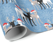 De Italiaanse Greyhounds met kerst in de sneeuwval Cadeaupapier (Rol Hoek)