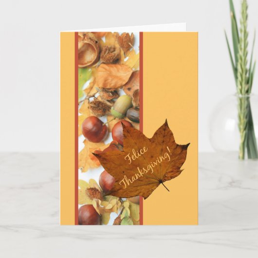 de Italiaanse kaart van de het bladThanksgiving (Voorkant)