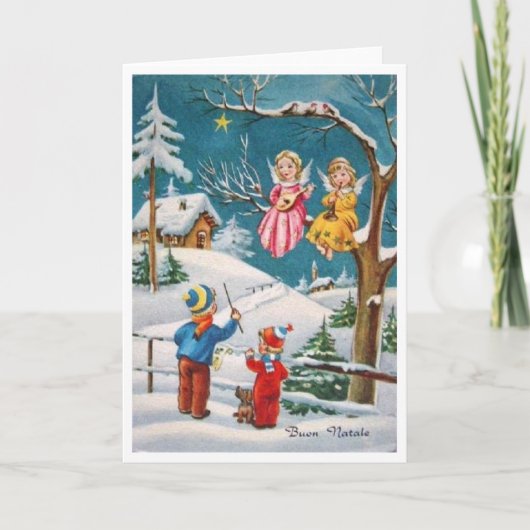De Italiaanse Kerstkaart van Natale van Buon Feestdagen Kaart (Voorkant)