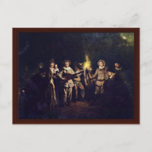 De Italiaanse komedie (L'Amour Au Théâtre Italien) Briefkaart