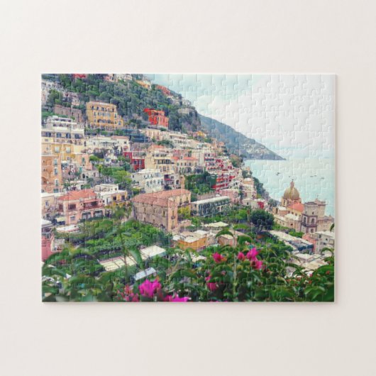 De Italiaanse kust van Positano Amalfi is een prac Legpuzzel (Horizontaal)