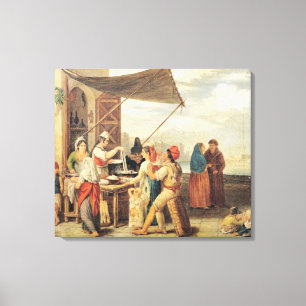 De Italiaanse markt Canvas Afdruk