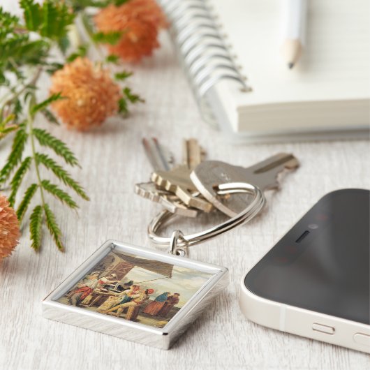 De Italiaanse markt Sleutelhanger (Zijkant)