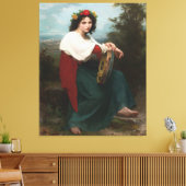 De Italiaanse met de Baskische trommel (1872) Canvas Afdruk (Insitu (Woonkamer))