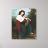 De Italiaanse met de Baskische trommel (1872) Canvas Afdruk (Voorkant)