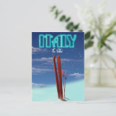 De Italiaanse reisposter Ice Ski. Briefkaart (Staand voorkant)