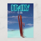 De Italiaanse reisposter Ice Ski. Briefkaart (Voorkant)