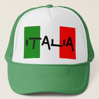 De Italiaanse Vlag Groen Wit Red Hat van Italië Trucker Pet