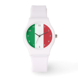 De Italiaanse vlag kijkt naar mannen en vrouwen. Horloge